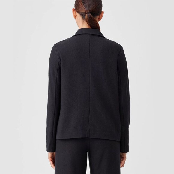 NEW EILEEN FISHER L Jacket Boiled Wool Blazer Easy Fit Nocturne - Picture 4 of 8